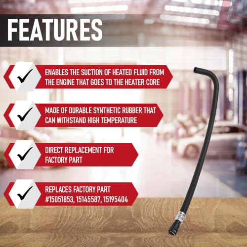 Lower HVAC Heater Hose Assembly - Compatible with Cadillac, Chevrolet, GMC - Escalade, Escalade ESV, Suburban 1500, Suburban 2500, Tahoe, Yukon - Heater Core Hose - Replaces 150551853, 15145587