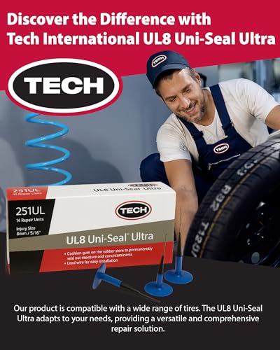 TECH UL8 Uni-Seal Ultra Tire Patch Plug Combo Repair up to 5/16" Holes