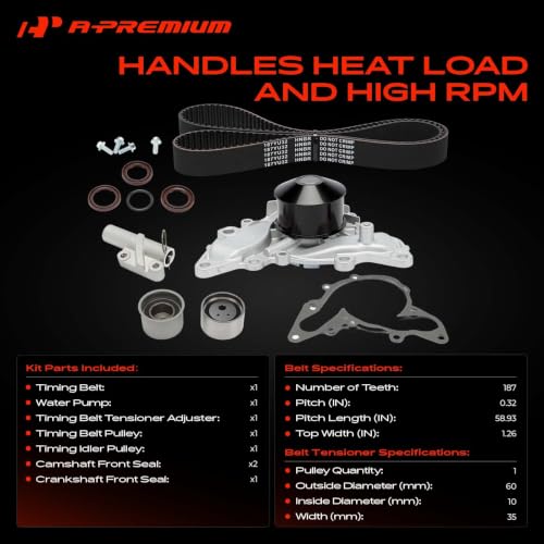 A-Premium Engine Timing Belt Kit with Water Pump