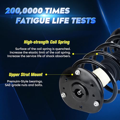 Front Strut Assembly & Sway Bar Links for 2013-2018 Ford Fusion 2.0L Except 19" Wheels, Shock Absorbers Replace 172638 6PCS - size: Front (13-18 FUSION)