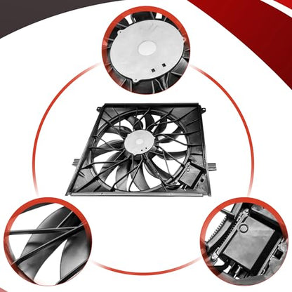 PartsFlow Radiator Brushless Cooling Fan Assembly Compatible with 2000 2001 2002 2003 Mercedes-Benz ML55 AMG OE#1635000393 - color: For Mercedes-Benz