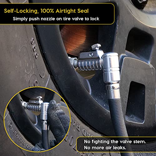 JACO Lightning L2X Quick-Connect Locking Tire Inflator Air Chuck Attachment - style: 90 Degree Head