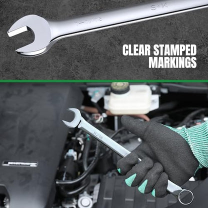 SK Combination Wrench Set, SAE 1/4" to 1-1/4", 18-Piece, Premium CR-V Steel - size: SAE 1/4" to 1-1/4"