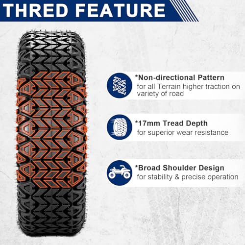 MaxAuto 25x8-12 Hilly Lawn ATV Tires, 25x8x12 Mud Sand Off-Road Tire, 17MM Deep Tread, 6PR Tubeless, 2 Pack - size: 25x8.00-12