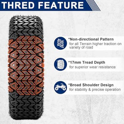 MaxAuto 25x8-12 Hilly Lawn ATV Tires, 25x8x12 Mud Sand Off-Road Tire, 17MM Deep Tread, 6PR Tubeless, 2 Pack - size: 25x8.00-12