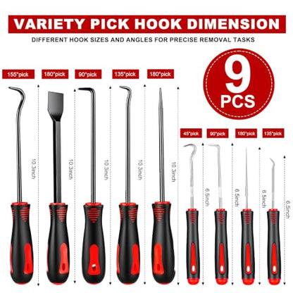 46 Pcs Hook and Pick Set Auto Trim Removal Tool Kit Car Clip Plier Red - color: Red, size: 46 PCS