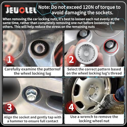 ABC-57 21Pt Outer Ring 4mm Wheel Locking Nut Key for Porsche VW - color: ABC-57 Outer ring thickness: 4mm
