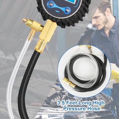 BETOOLL Digital Pro Fuel Injection Pressure Tester Kit Gauge 0-300 PSI with 9.49,7.89,6.30 Fuel Line Fittings - size: Digital Pro Fuel Pressure Test Kit