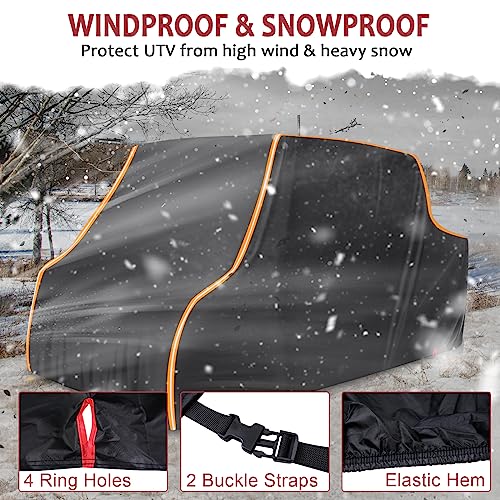 StarknightMT Heavy Duty UTV Cover 4 Seater Waterproof 420D Oxford Windproof - size: 157 x 65 x 77 inches