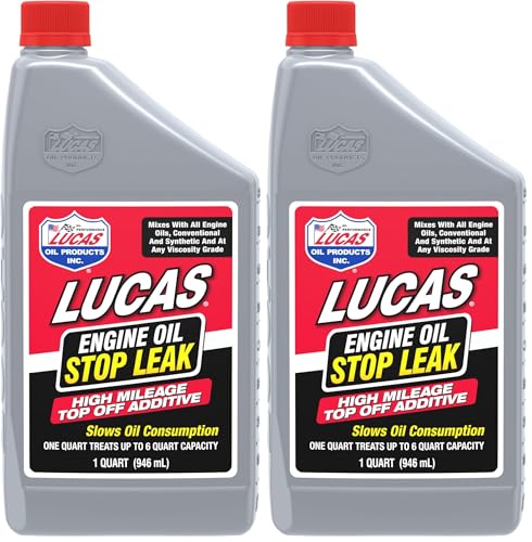 Lucas Oil 11100 Engine Oil Stop Leak Top Off Additive - 1 Quart (Pack of 2) - size: One Size (Pack of 2)