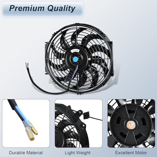 MuHize 12 Inch Radiator Cooling Fan Kit 12V 80W 1000 CFM Reversible 2 Pack - size: 2Pcs-12 inch
