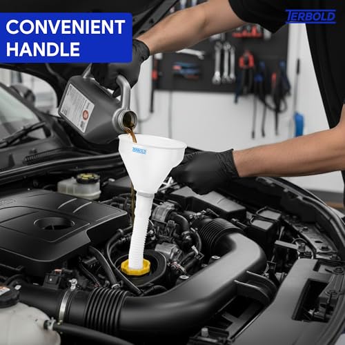 Automotive Flex Funnel with Hose (White) - color: White