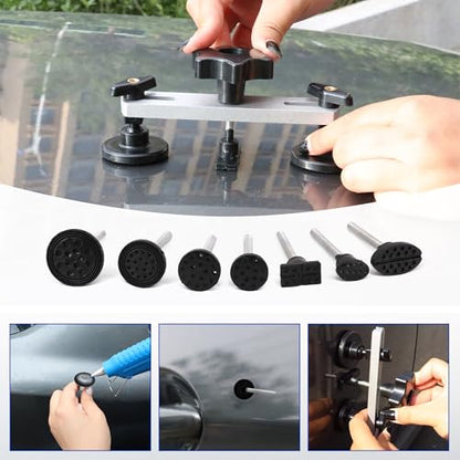 Car Dent Puller Kit,125 PCS Dent Repair Tool,Paintless Dent Removal with Golden Lifter,Bridge Puller,Slide Hammer T-Bar,Suction Cup Dent Puller - style: 125PCS