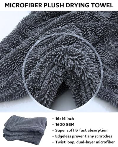 oesee 7PCS Car Wheel Rims Detail Cleaning PRO Wash Kit, Wheel Wash Mitt, Tire Brush, 2PCS Soft Wheels Brush, Detailing Brush, and Tire Dressing Pads, Microfiber Dry Towel Scratch-Free Cleaning - color: Red/Black, size: 7-Pack