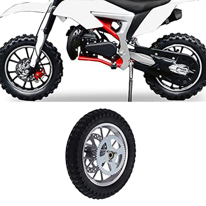12.5x2.75in Rear Wheel Rim Tire with 12mm Bearing Assembly, Rear Wheel for 2 Stroke Mini Dirt Bike, Rubber Tire Brake Disc Rotor and Sprocket for Dirt Pit Bike (A (silver))