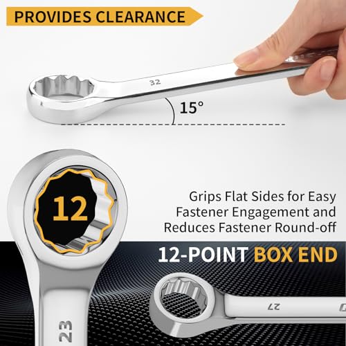 GRENPRO 7PC Metric Large Wrench Set, 23-32MM Combination Open End Wrenches - style: Metric Wrench Set Large