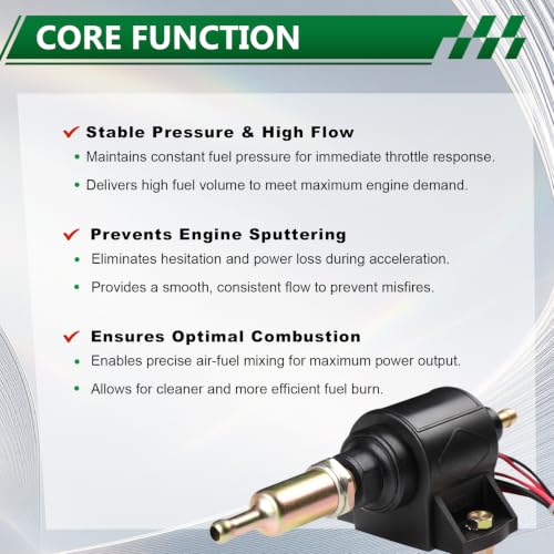 12V Inline Low Pressure Electric Fuel Pump 2-3.5 PSI 28 GPH