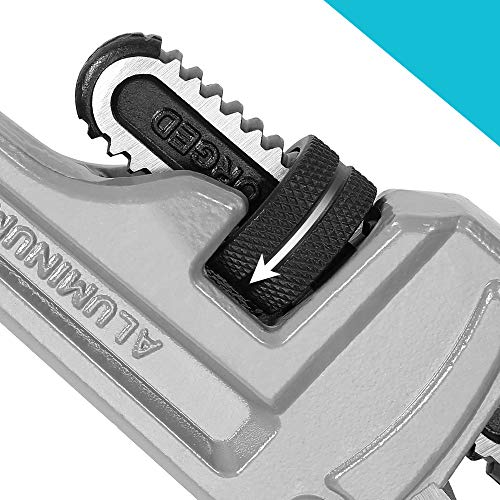 DURATECH 3-Piece Aluminum Straight Pipe Wrench Set, 10",14" and 18" - size: 10, 14, 18-inch, style: Straight