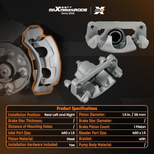 maXpeedingrods for 18B4644 18B4645 Rear Brake Caliper for Chevrolet Impala - size: 18-B4644+18-B4645
