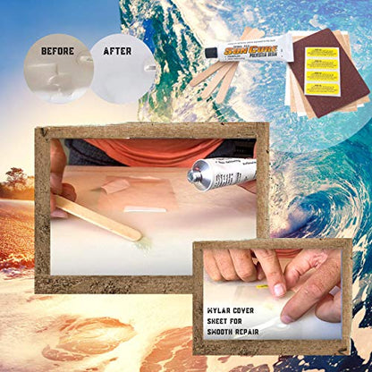 Ding All Sun Cure Surfboard Repair Kit, 1 oz Fiberfilled UV Polyester Resin