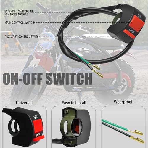 Universal Mini Bike Throttle Assembly&Cable Kit | Direct Replacement for Coleman BT200X,CT200U/EX,MB200&Predator 212cc/196cc Engines | Fits Most 7/8" Handlebar Mini Bikes with Cruise Control (Red) - color: Red