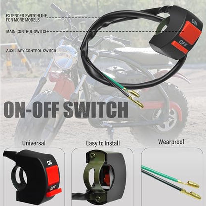 Universal Mini Bike Throttle Assembly&Cable Kit | Direct Replacement for Coleman BT200X,CT200U/EX,MB200&Predator 212cc/196cc Engines | Fits Most 7/8" Handlebar Mini Bikes with Cruise Control (Red) - color: Red