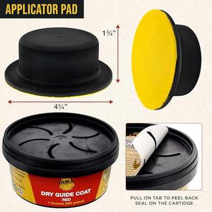 Dura-Gold Premium Red Dry Guide Coat Kit, 7 Ounces (200 Grams) - Powder - color: Red
