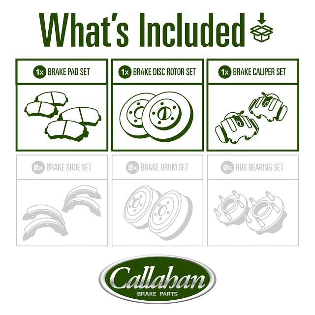 Callahan BRAKE PARTS Front Brake Kit For Ford Fusion Lincoln MKZ 2006 2007 2008 2009 2010 2011 2012 Drilled and Slotted Brake Rotors and Ceramic Brake Pads with Calipers - style: Stock Replacement
