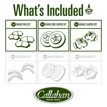 Callahan BRAKE PARTS Front Brake Kit For Ford Fusion Lincoln MKZ 2006 2007 2008 2009 2010 2011 2012 Drilled and Slotted Brake Rotors and Ceramic Brake Pads with Calipers - style: Stock Replacement