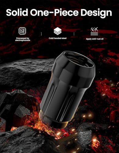 GAsupply M12x1.5 Lug Nuts Spline Black, 1.38" 35mm Tall Cone Seat, 4 Pack - color: Black, size: M12x1.5, style: 4 Pack-1.38" Tall