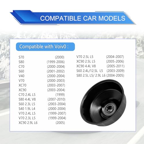 86mm 16 Flutes Oil Filter Wrench - Steel Socket Kit Compatible With BM and V0LV - Housing Caps Removal Tool