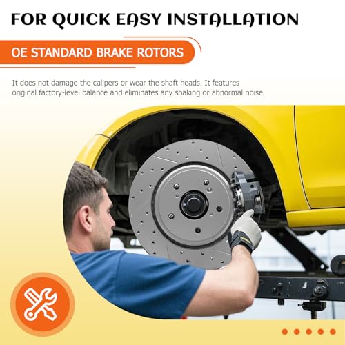 Front and Rear Drilled & Slotted Disc Brake Rotors Set Replacement for Jeep Liberty 2003 2004 2005 2006 2007