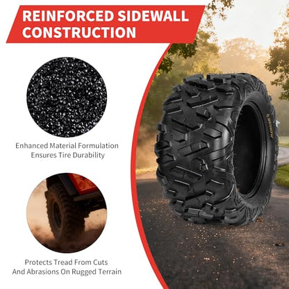 GarveeTech ATV Tires, 2 Pack 26x9-14 26x9x14 ATV UTV All Terrain Tires for Trail, Desert, Mud, Dirt, Street, Sand, 6PR Tubeless - size: AT26X9-14, style: Pattern A