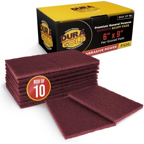 Dura-Gold 6" x 9" Maroon General Purpose Scuff Pads, Box of 10 - Scuffing - color: Maroon