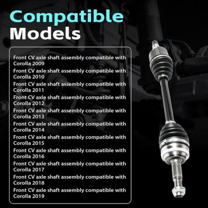 Front Left CV Axle Compatible with Corolla 2009-2019 66-5228