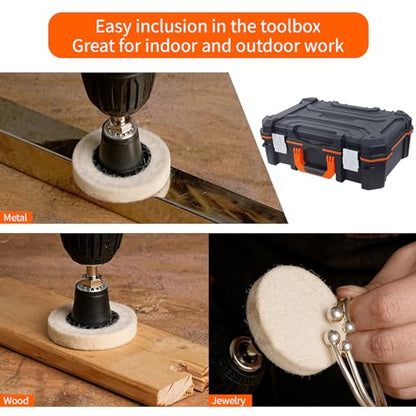 2 Inch Quick Change Discs Premium Wool Fine Polishing Wheel Roll Lock Surface Conditioning Discs 10 Pack - style: 10x Fine Wool Only