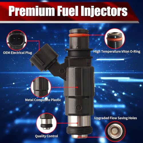 Set of 4 Fuel Injectors CDH166 FJ412 842-12224 Replacement - size: FJ412