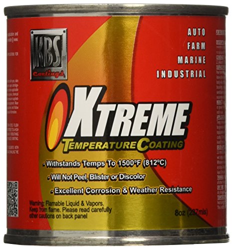 KBS Coatings 65202 Jet Black Xtreme Temperature Coating - 8 fl. oz. - color: Jet Black, size: 8 Fl Oz (Pack of 1)