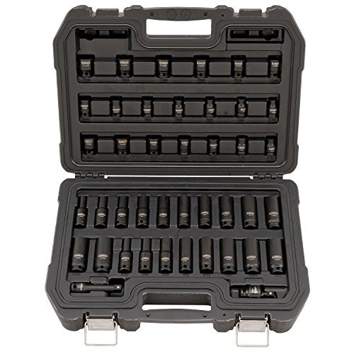 DEWALT Impact Socket Set, Combination, SAE/MM, 3/8-Inch Drive, 42-Piece (DWMT19248) - style: 3/8" Drive