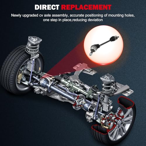 cciyu Front Driver Side CV Axle Drive Shafts for Honda Odyssey 2007-2010 - size: 17-9896