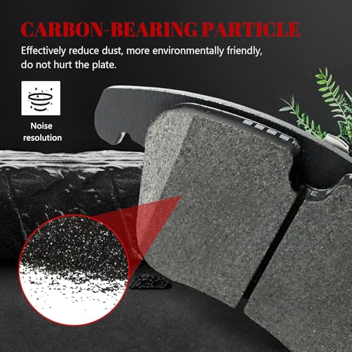 Ceramic Disc Brake Pads Set Front and Rear Replacement for Land Rover LR2 2009 2010 2011 2012 2013 2014 2015 2016/ Range Rover Evoque 2013-2015, for Volvo S60/ S80/ V60/ V70/ XC70