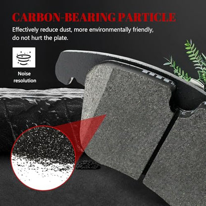 Ceramic Disc Brake Pads Set Front and Rear Replacement for Land Rover LR2 2009 2010 2011 2012 2013 2014 2015 2016/ Range Rover Evoque 2013-2015, for Volvo S60/ S80/ V60/ V70/ XC70