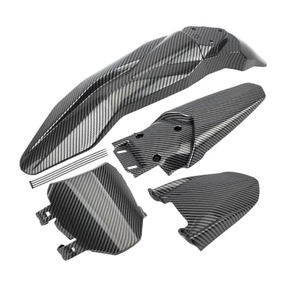 Motorcycle Fender Assembly Set Mudguard Number Plate Compatible with Talaria Sting MX3 MX4 Electric Dirt Bike Imitation Carbon Fiber - color: Front Tail Fender, size: Carbon Fiber
