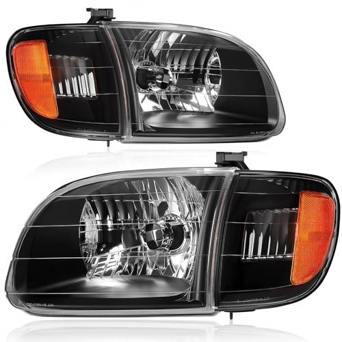 AUTOSAVER88 Headlight Assembly Compatible with 2000 2001 2002 2003 2004 Tundra Regular Cab/Access Cab Pickup Headlamp Replacement Black Housing Amber Reflector Clear Lens (Not Fit Crew Cab) - color: OE - Black/Amber/Clear, size: Fit 00-04 Tundra