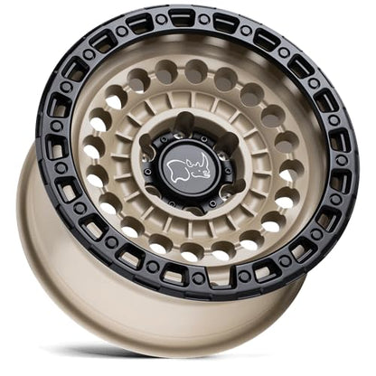 Black Rhino Hard Alloys SENTINEL 17X8.5 6X5.5 4.36-10mm DESERT SAND W/BLACK RING - 1785STN-06140D12 - color: DESERT SAND W/ BLACK RING, size: 17X8.5, 6X5.5, 4.36, -10mm