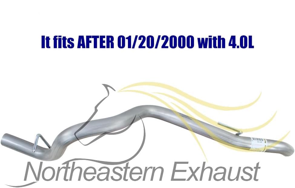 Northeastern Exhaust | Stainless Steel Exhaust Tail Pipe Compatible for Jeep Cherokee 1996-1999 2.5L | Jeep Cherokee 1996-2001 4.0L | Free Hanger and Clamp Included | Automotive Replacement Part