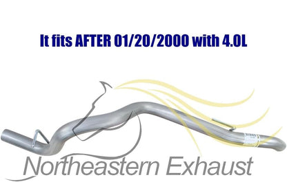 Northeastern Exhaust | Stainless Steel Exhaust Tail Pipe Compatible for Jeep Cherokee 1996-1999 2.5L | Jeep Cherokee 1996-2001 4.0L | Free Hanger and Clamp Included | Automotive Replacement Part