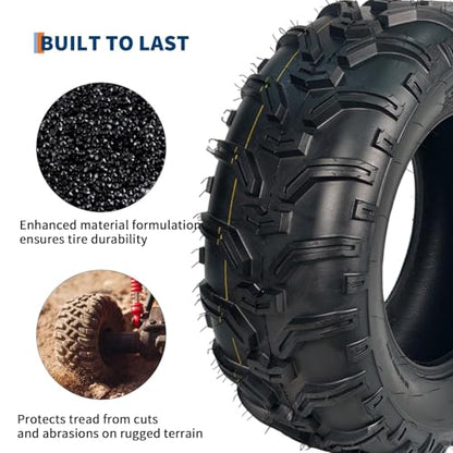 Heavy Duty 6-Ply 24x8x12 ATV/UTV All Terrain Tire Set, Tubeless, 2-Pack – Superior Grip on Mud, Snow, Trail, Dirt & Sand – Fits Quad, Golf Cart – Durable, Puncture-Resistant Replacement