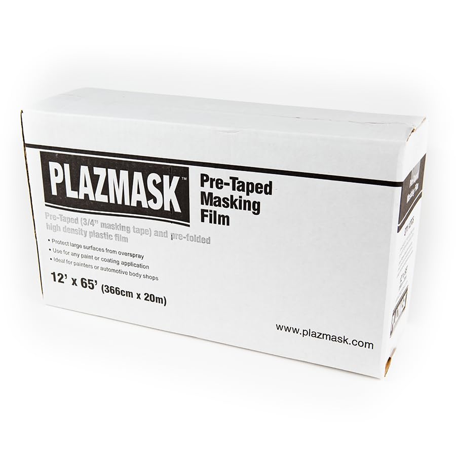 Pre-Taped Masking Film (12-Feet X 65-Feet, 12-Pack) - size: 12-Feet X 65-Feet, style: 12-Pack