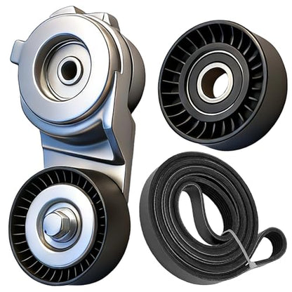 Serpentine Belt Kit with Tensioner and Idler Pulley For Volkswagen Routan - size: Routan (09-10) 4.0L V6 GAS